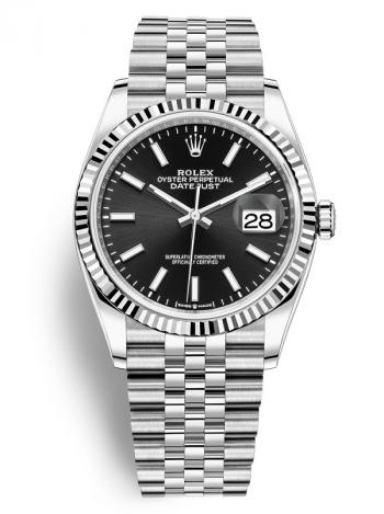 Đồng Hồ Rolex 126234 Datejust 36 Mặt Số Đen Cọc Vạch